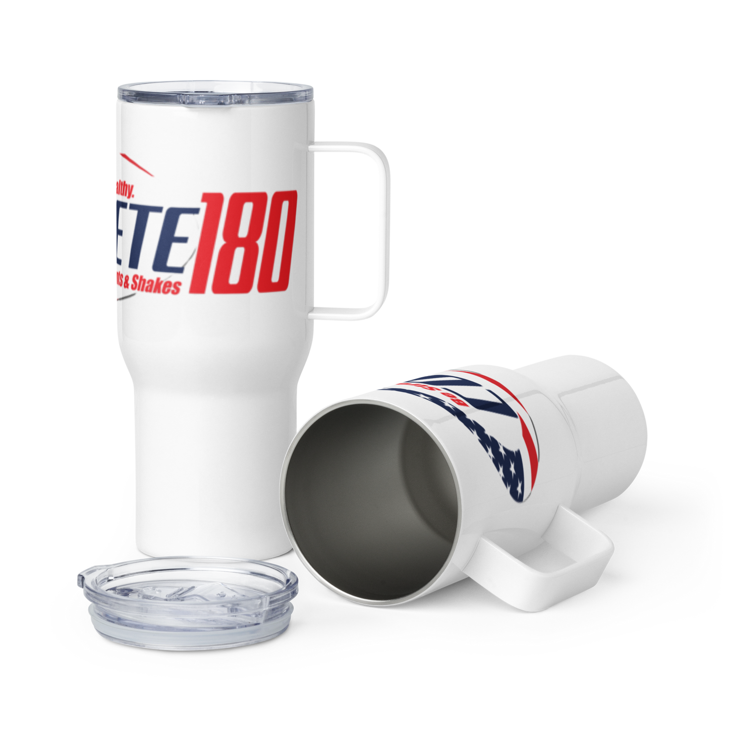 Travel mug with a handle